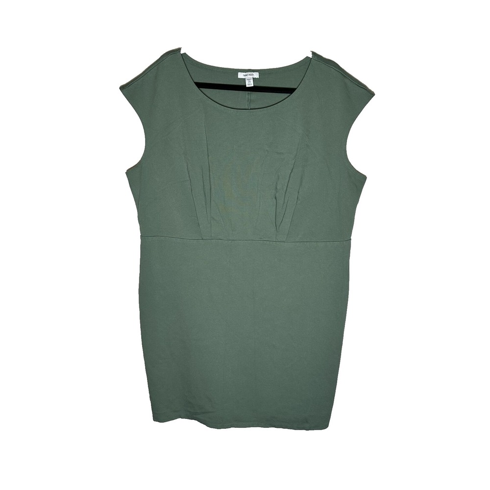 Nine West Green Sleeveless Round Neck Empire Waist Dress Womens Plus 2X